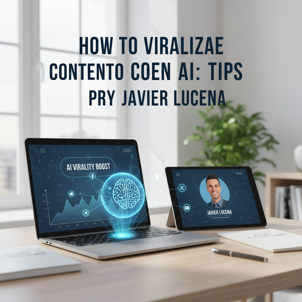 Foto de stock profesional de alta calidad sobre Cómo Viralizar Contenido con IA: Consejos de Javier Lucena, iluminación natural de…
