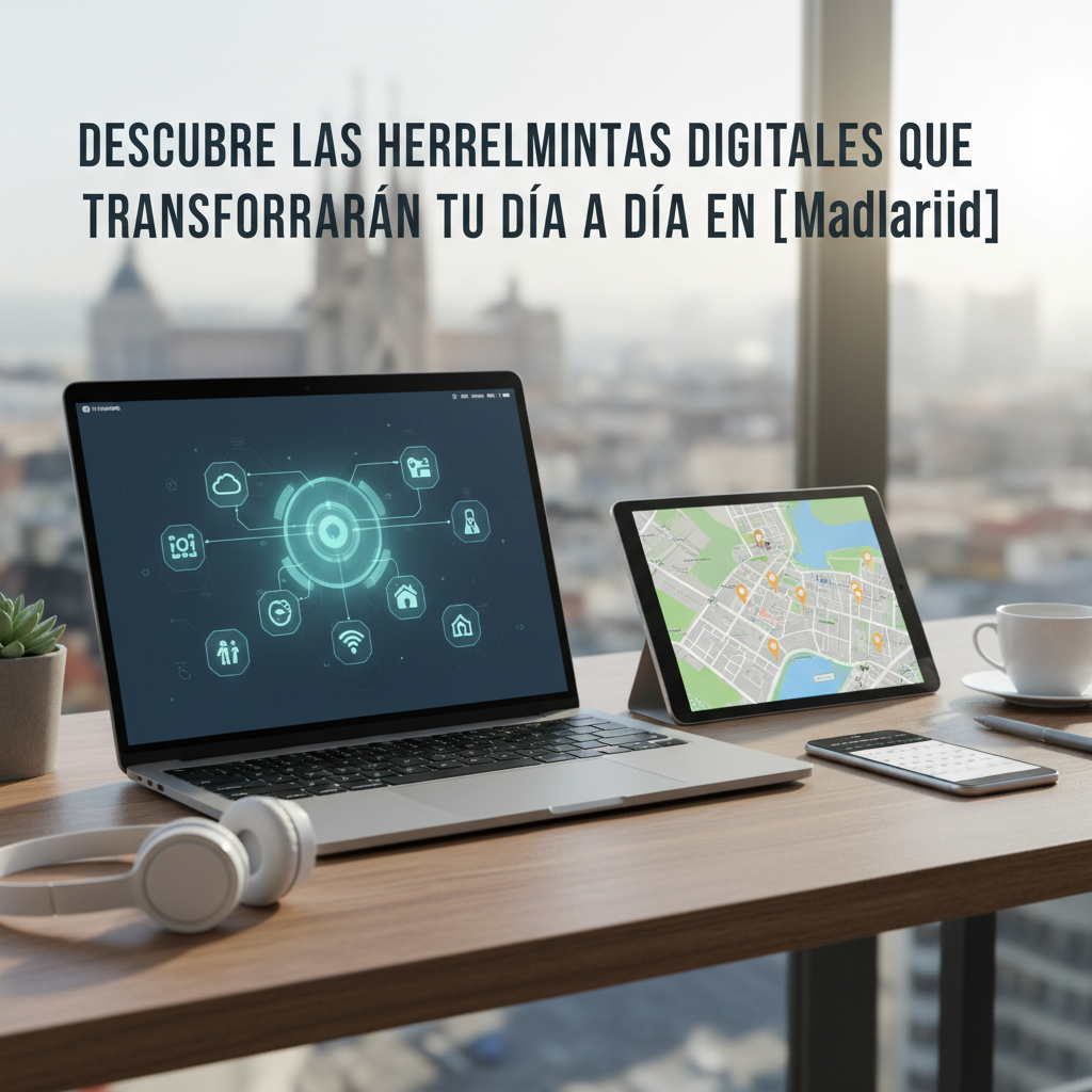 Foto de stock profesional de alta calidad sobre Descubre las Herramientas Digitales que Transformarán tu Día a Día en [Localidad],…