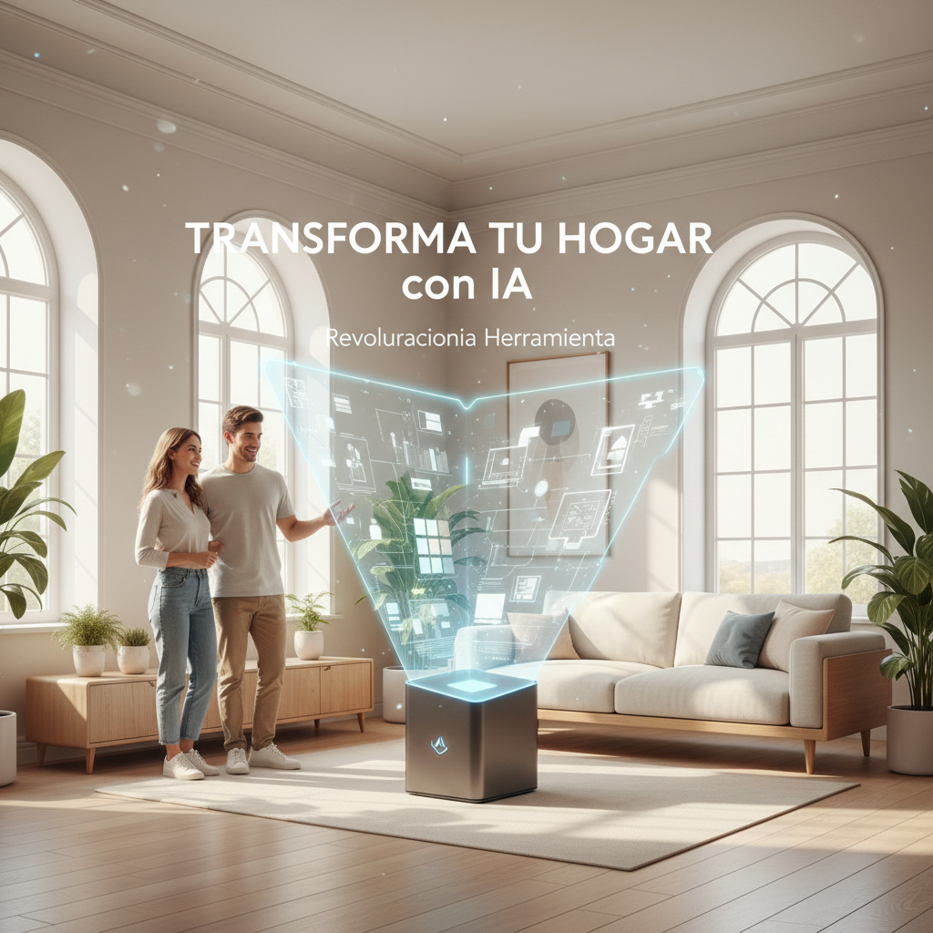 Foto de stock profesional de alta calidad sobre Transforma Tu Hogar con la Revolucionaria Herramienta de IA, iluminación natural de…