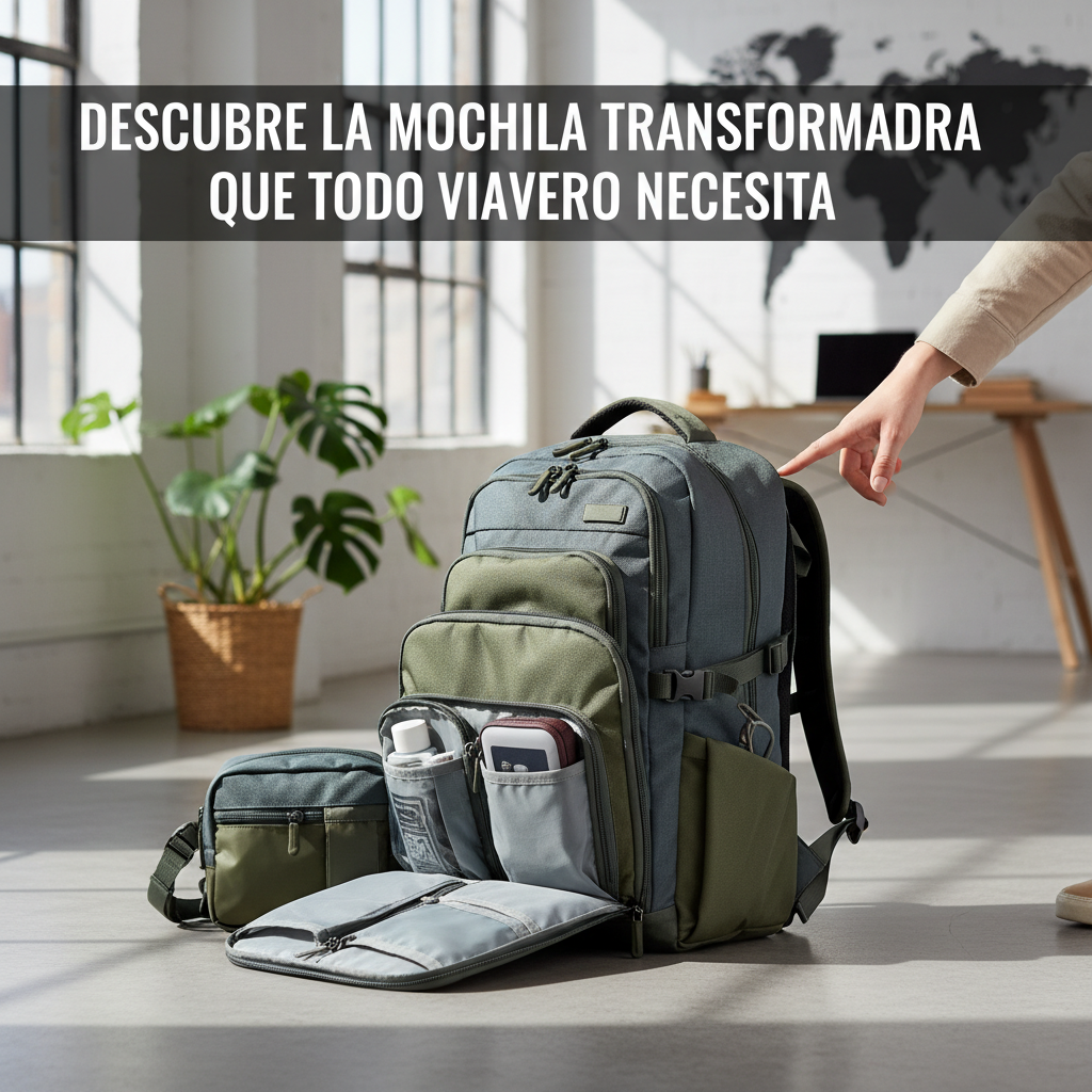 Foto de stock profesional de alta calidad sobre Descubre la Mochila Transformadora que Todo Viajero Necesita, iluminación natural de día,…