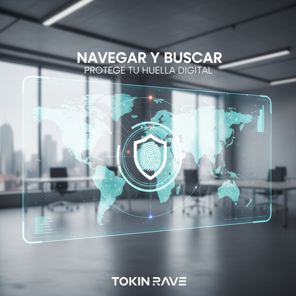 Foto de stock profesional de alta calidad sobre Navegar y Buscar: Protege tu Huella Digital en Tokin Rave, iluminación natural…