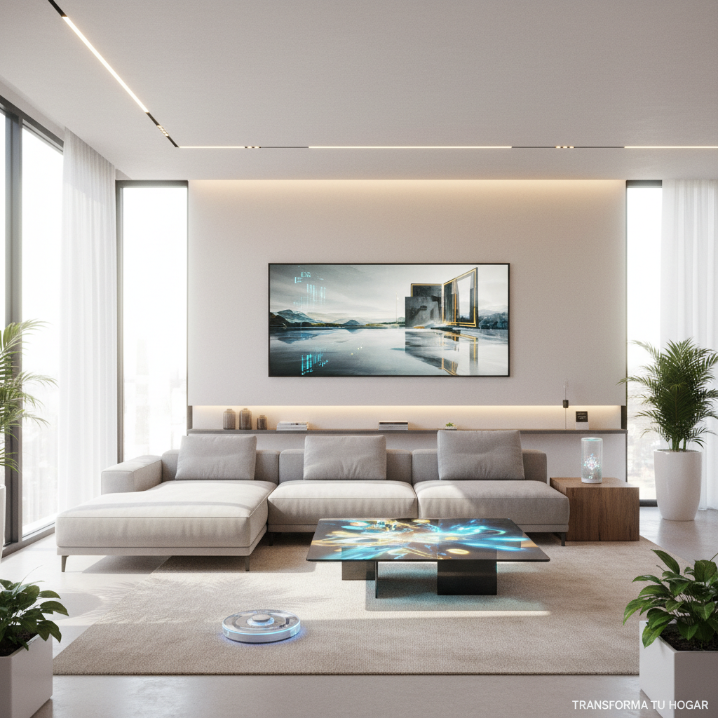 Foto de stock profesional de alta calidad sobre Transforma tu Hogar con la Última Tecnología de Decoración, iluminación natural de…