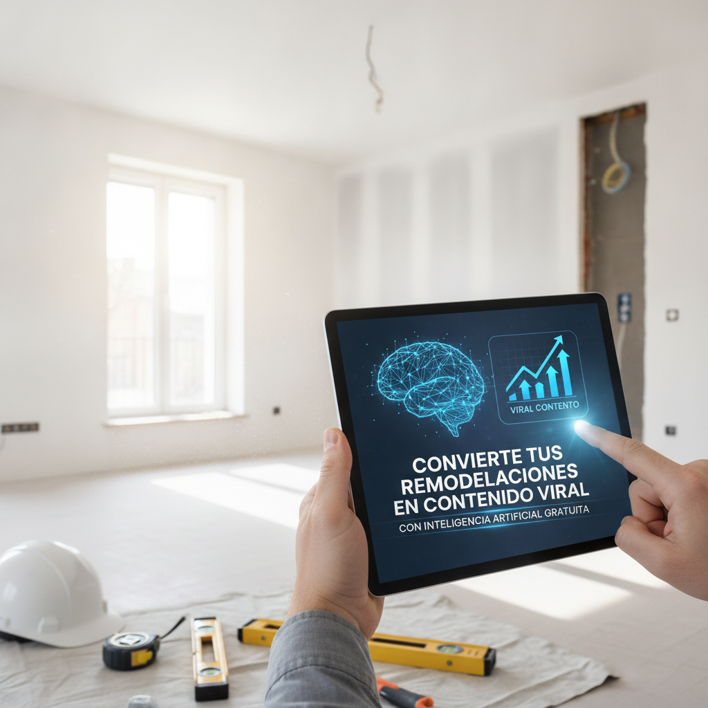 Foto de stock profesional de alta calidad sobre Convierte Tus Remodelaciones en Contenido Viral con Inteligencia Artificial Gratuita, iluminación natural…