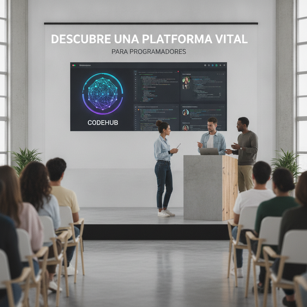 Foto de stock profesional de alta calidad sobre Descubre una Plataforma Vital para Programadores en Presentación de un recurso web,…