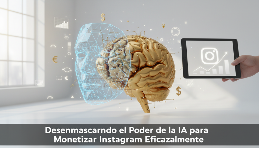 Foto de stock profesional de alta calidad sobre Desenmascarando el Poder de la IA para Monetizar Instagram Eficazmente, iluminación natural…
