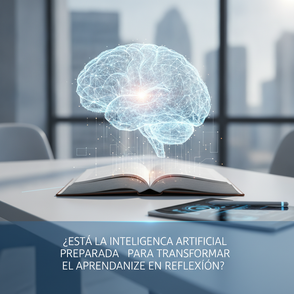 Foto de stock profesional de alta calidad sobre ¿Está la Inteligencia Artificial Preparada para Transformar el Aprendizaje en Reflexión?, iluminación…