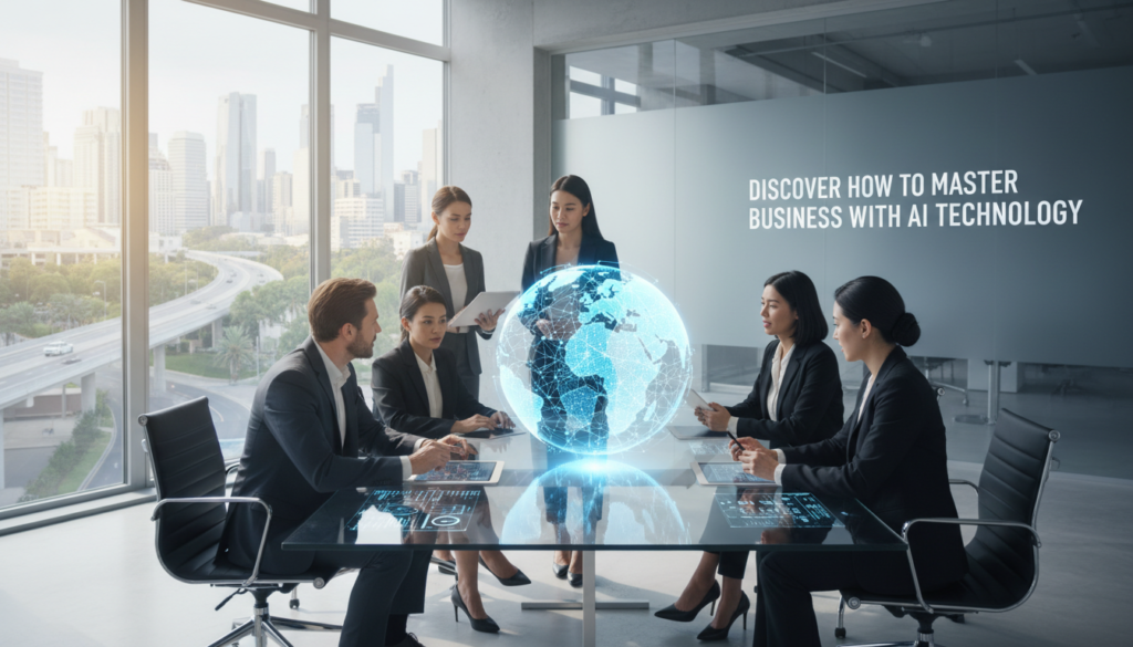 Foto de stock profesional de alta calidad sobre Descubre Cómo Dominar el Mordern Business con Tecnología IA, iluminación natural de…