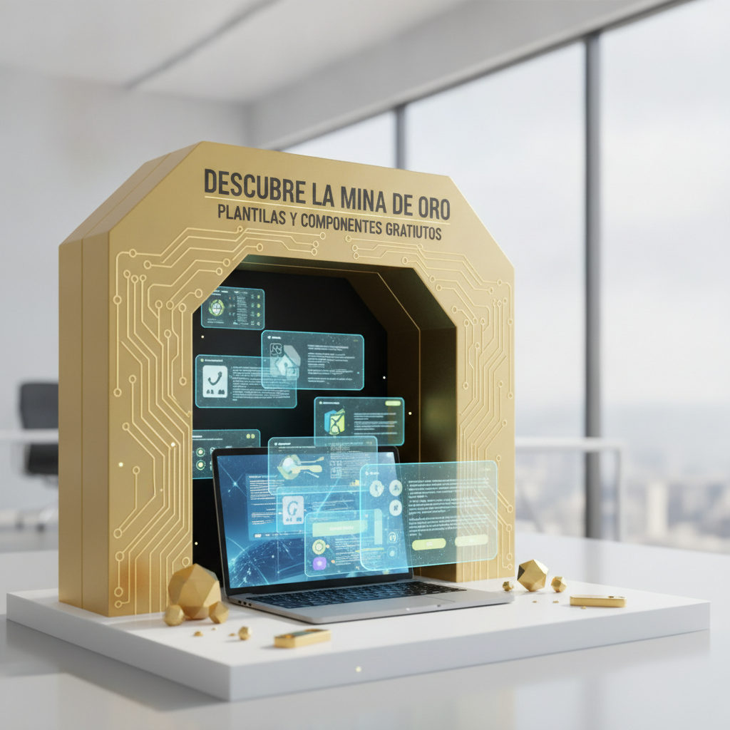 Foto de stock profesional de alta calidad sobre Descubre la Mina de Oro para Programadores: Plantillas y Componentes Gratuitos, iluminación…