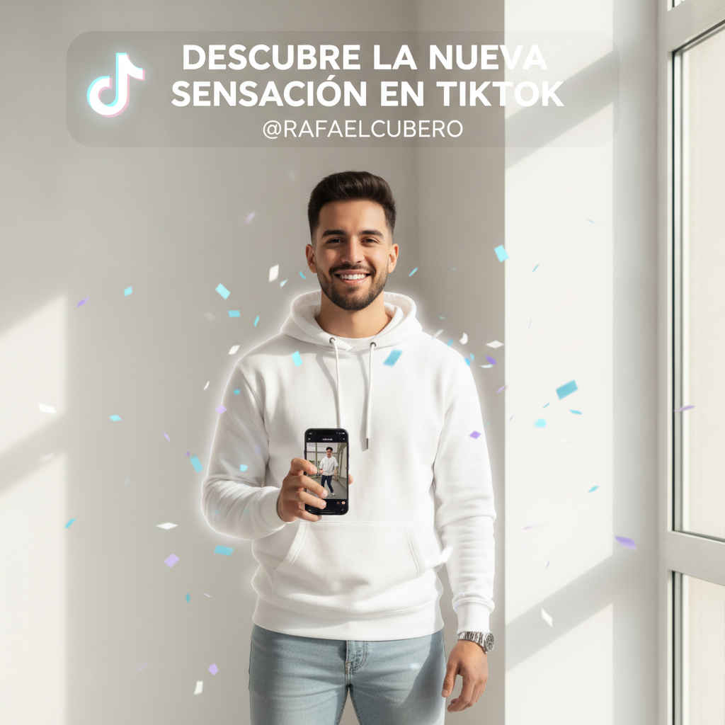 Foto de stock profesional de alta calidad sobre Descubre la Nueva Sensación en TikTok: Rafael Cubero, iluminación natural de día,…