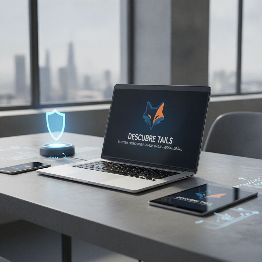 Foto de stock profesional de alta calidad sobre Descubre Tails: El Sistema Operativo que Revoluciona la Seguridad Digital, iluminación natural…